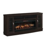 Load image into Gallery viewer, Hutchinson TV Stand for TVs up to 80″, Oak Espresso with Electric Fireplace
